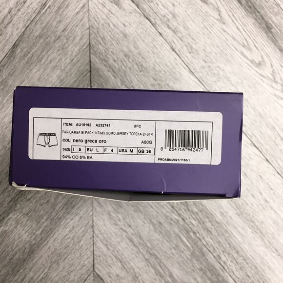 VERSACE Mens Stretch Cotton Trunk Underwear Bi-Pack Black Gold New - Picture 3 of 4